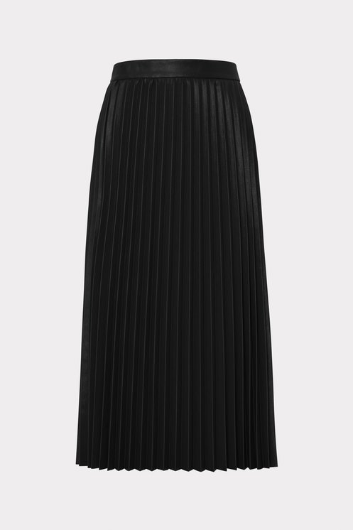 Shop the Rayla Vegan Leather Pleated Skirt from MILLY