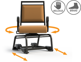Dining chairs that Swivel...Locks...Rolls...and Brakes for safety