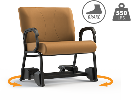 Dining chairs (Bariatric) that Turn...Rolls...and Brake for safety