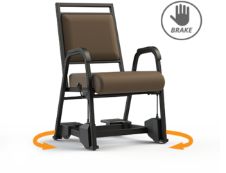 Dining chairs that Turn...Rolls...and Brake for safety