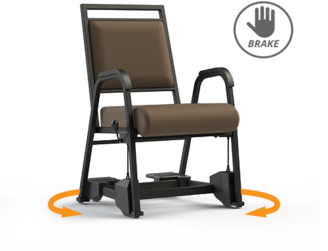 Dining chairs that Turn...Rolls...and Brake for safety