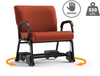 Office chairs (Bariatric) that Turn...Rolls...and Brake for safety