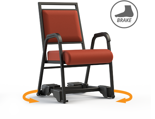Dining chairs that Turn...Rolls...and Brake for safety