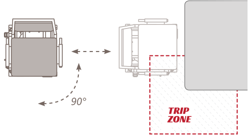Eliminating table interference and the trip zone for seniors.