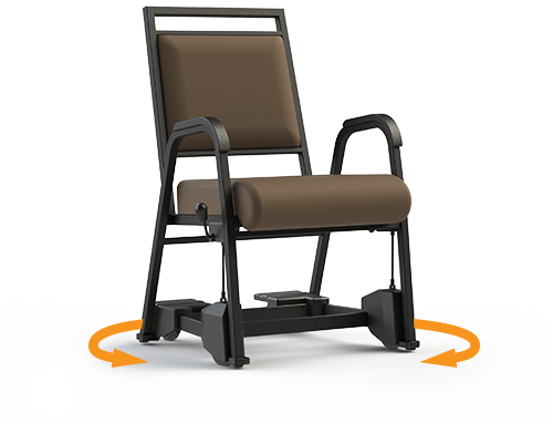 Chairs designed to Swivel...Turn...Roll... and Brake for safety...
