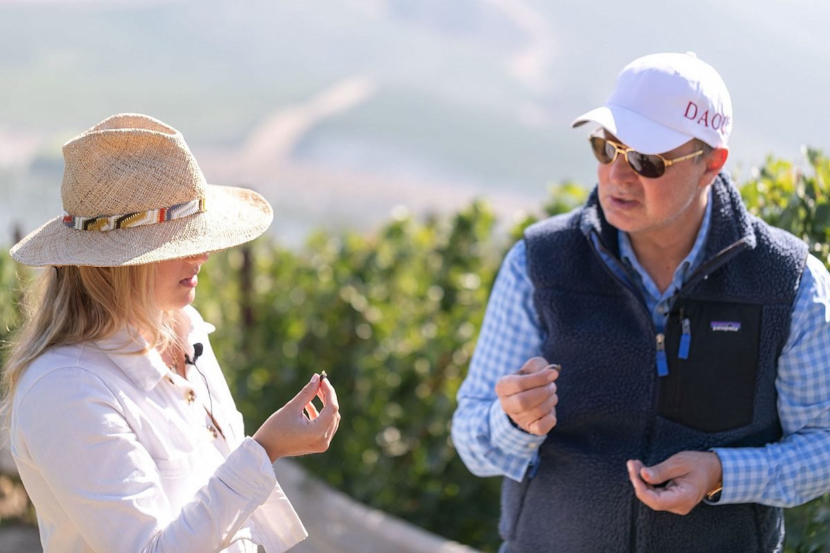 Katherine and Daniel Daou in the vineyard