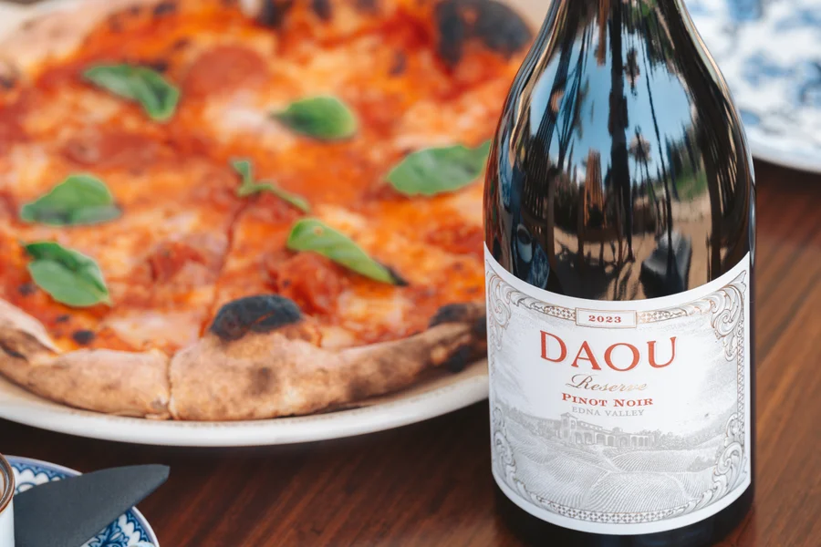 DAOU Reserve Pinot Noir paired with pizza