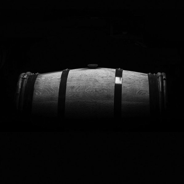 A single wine barrel used for aging