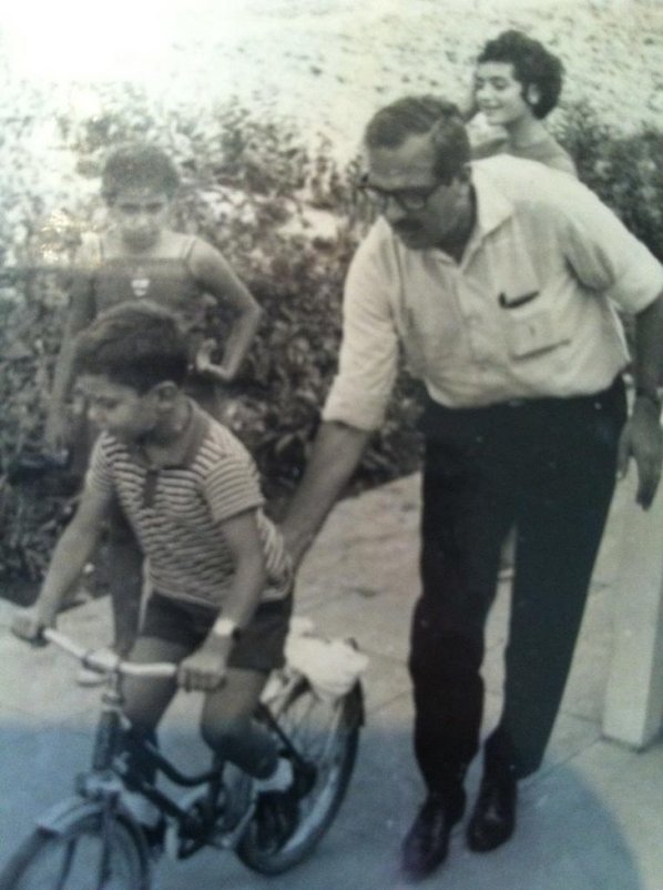 The Daou family learns how to ride a bike