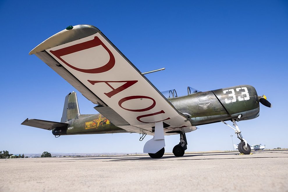 Tiger Squadron plane with DAOU logo under wing