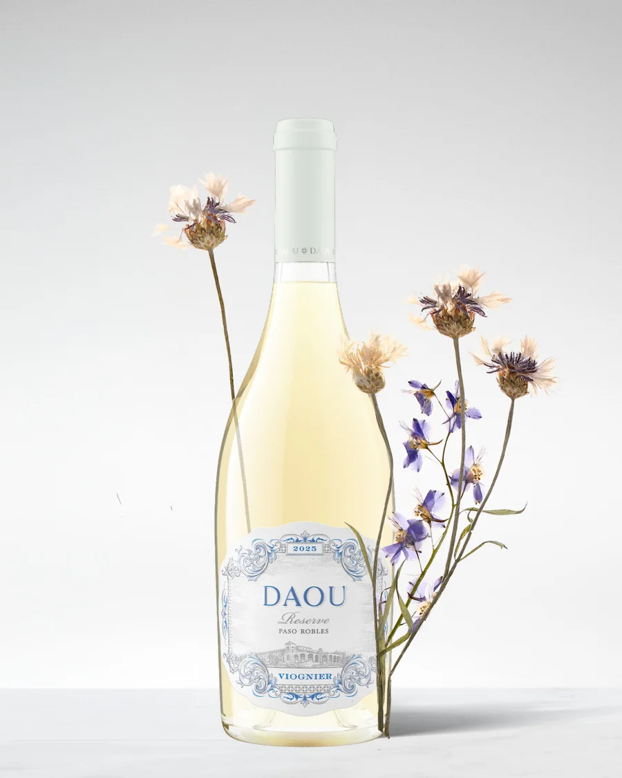 DAOU Reserve Viognier with thistles and wild florals.