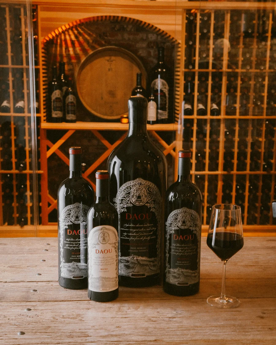 DAOU library bottles in the cellar