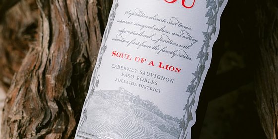 A closeup of a single bottle of Soul of a Lion