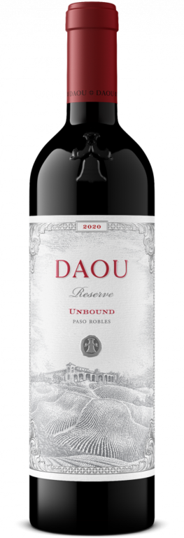 A bottle of Unbound red wine