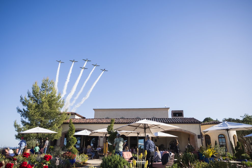 Tiger Squadron planes fly above the DAOU Tasting room 
