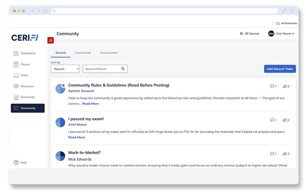Screenshot of Community Features