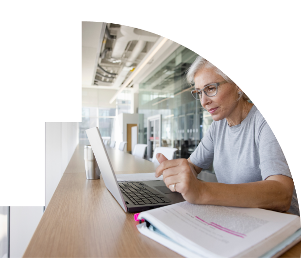 woman on her computer