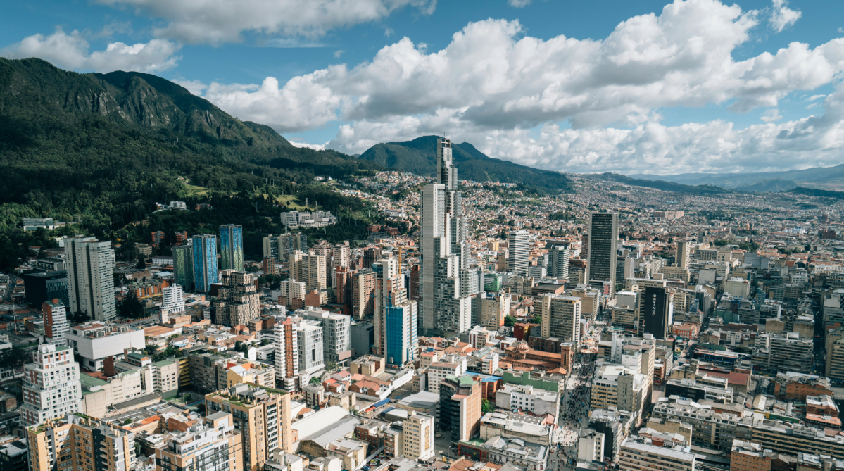 Vista aérea de Bogotá, Colômbia