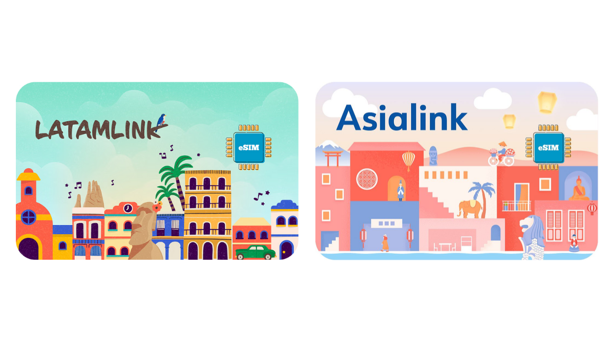 Airalo’ LATAM eSIM (left) and Asia eSIM (right).