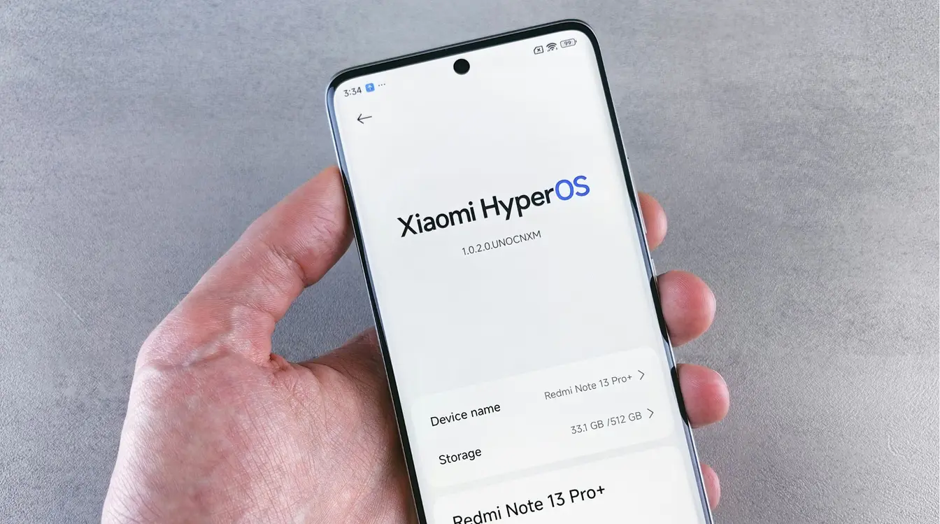 Tela de celular Xiaomi com o sistema operacional HyperOS.
