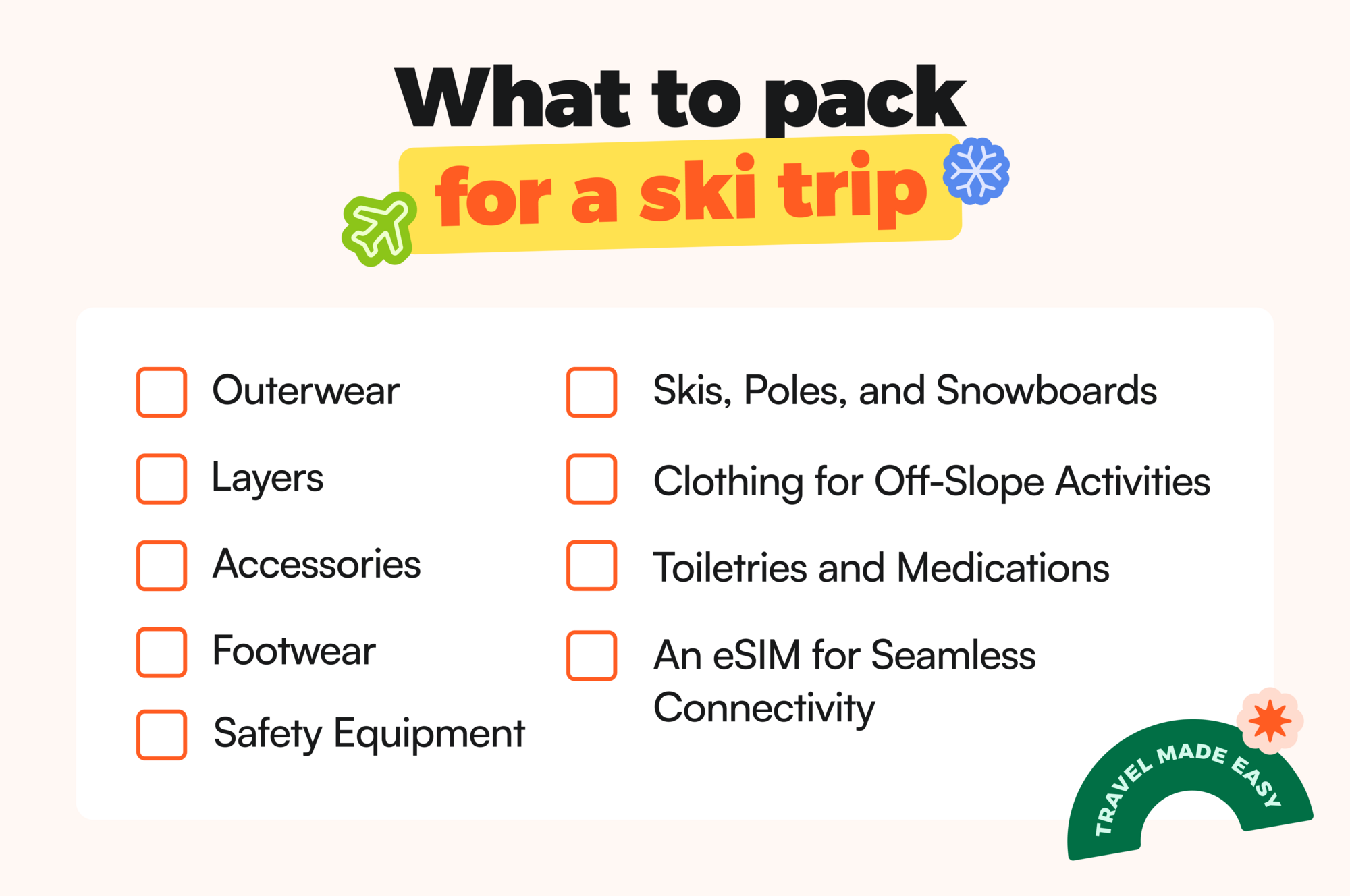 What to pack for a ski trip