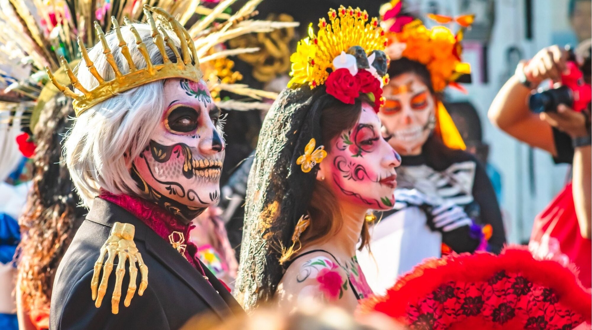  A emblemática Calavera Catrina marca presença durante as celebrações do Día de los Muertos na capital mexicana.