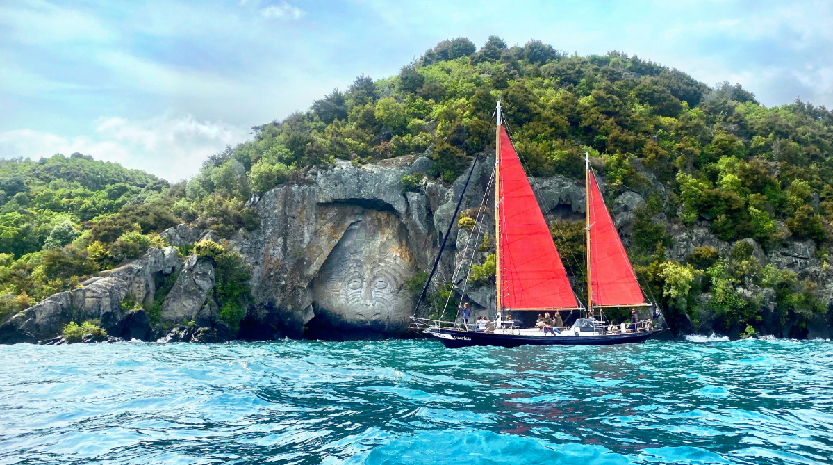 Sailboat on Lake Taupo, New Zealand