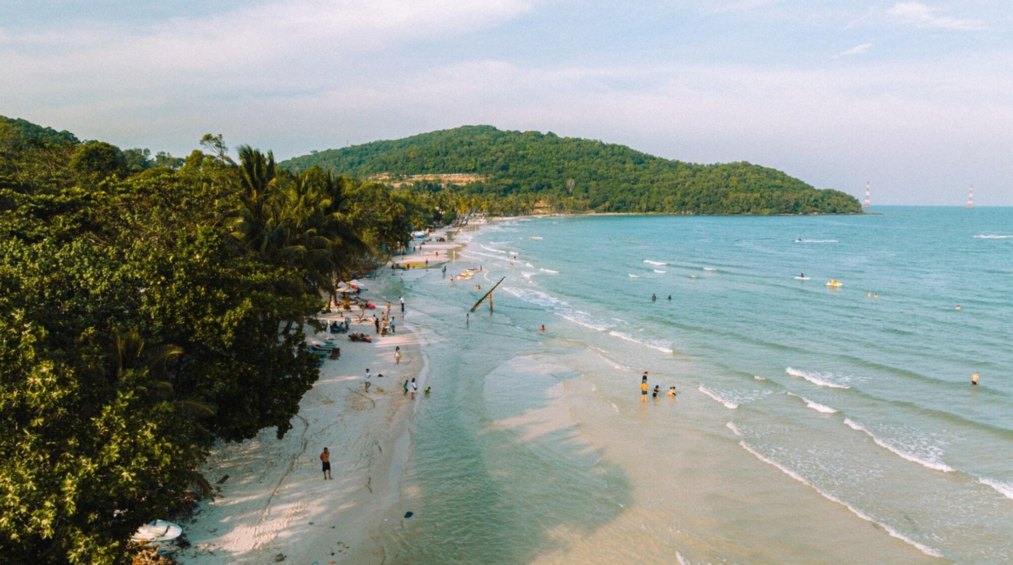 vue aérienne de la plage de Khem (Bai Khem) à Phu Quoc