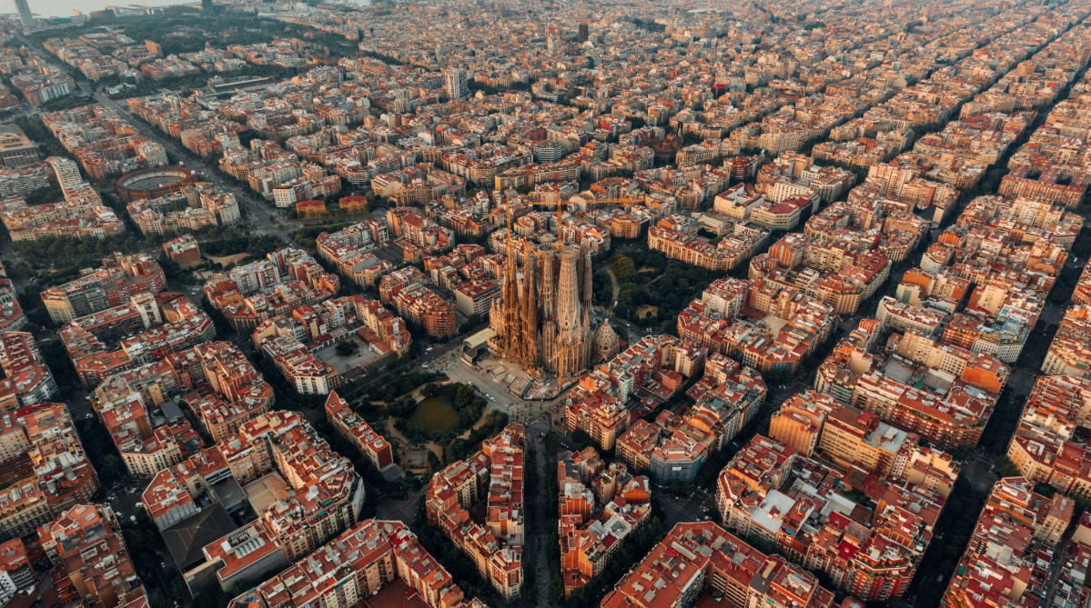 Aerial view of Barcelona, Spain