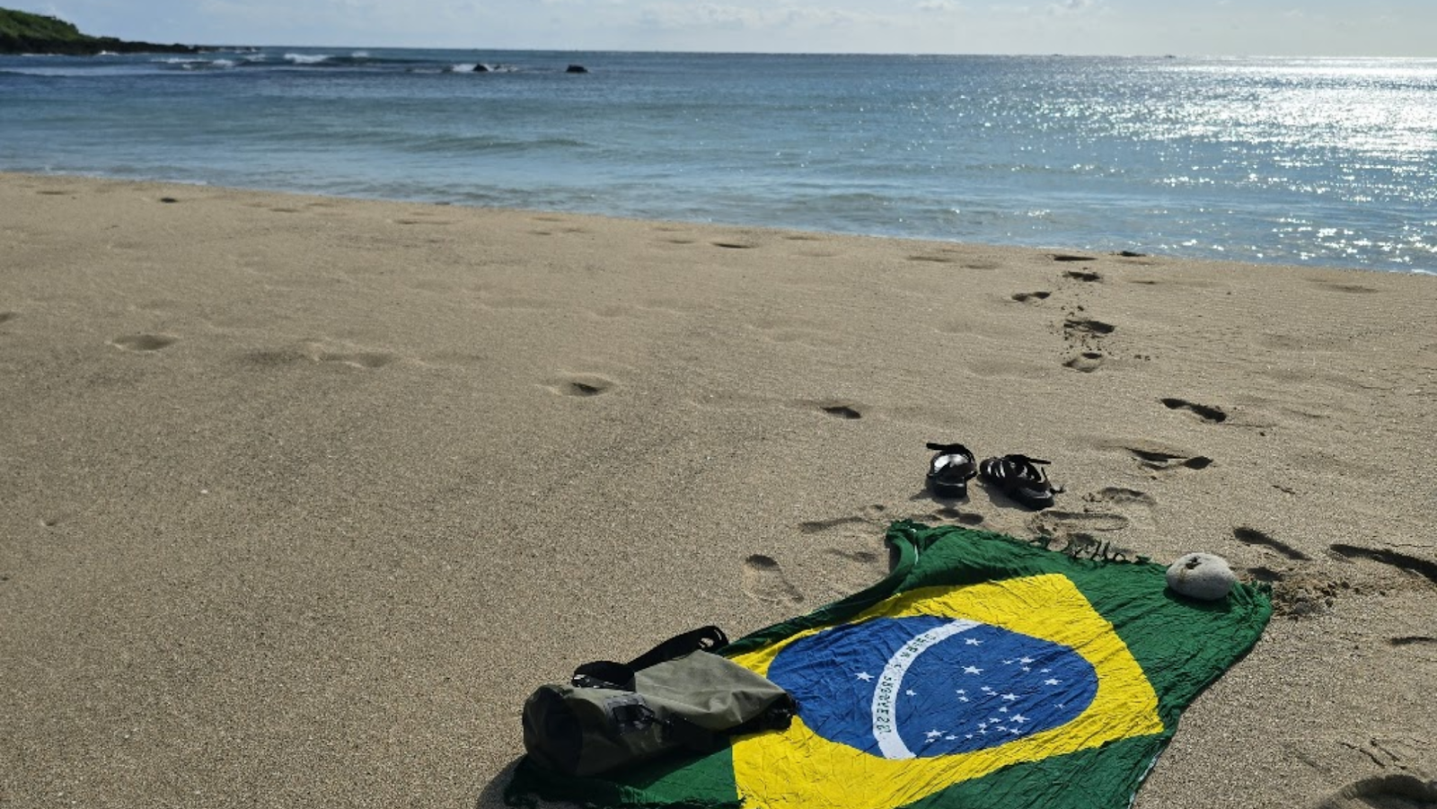Beach mat on Xiaowan Beach
