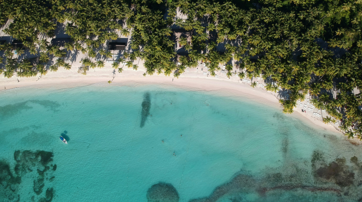 Aerial view of a beach in Punta Cana, Dominican Republic