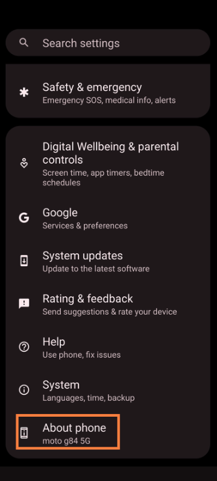 Where to find your IMEI number Android