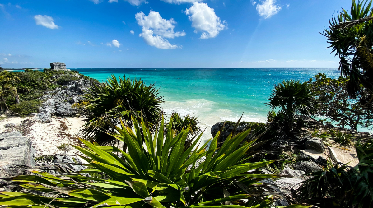 Ruins on the beach at Tulum, Mexico
