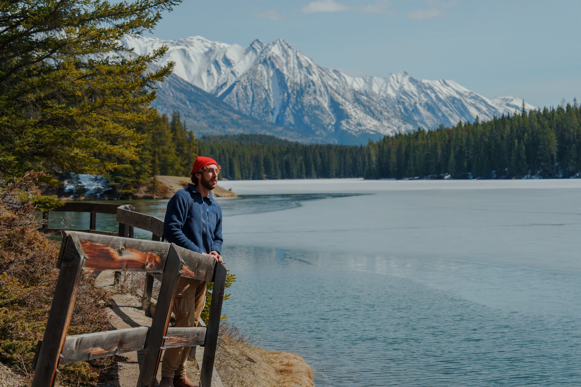 Man at Lake Minnewanka, Banff National Park