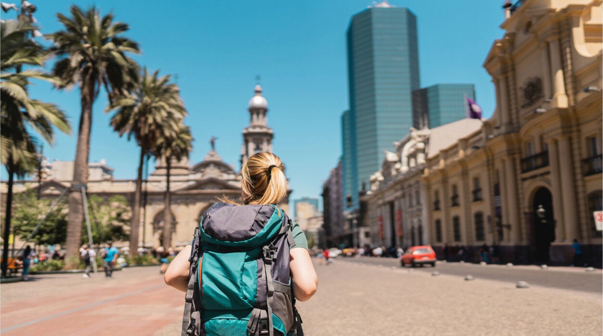 Mulher viajando sozinha em Santiago, Chile