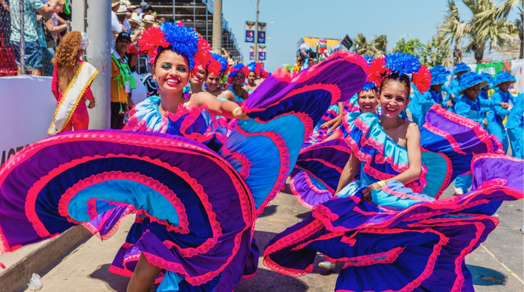 Desfile do bloco de carnaval de Barranquilla, Atlântico, Colômbia.