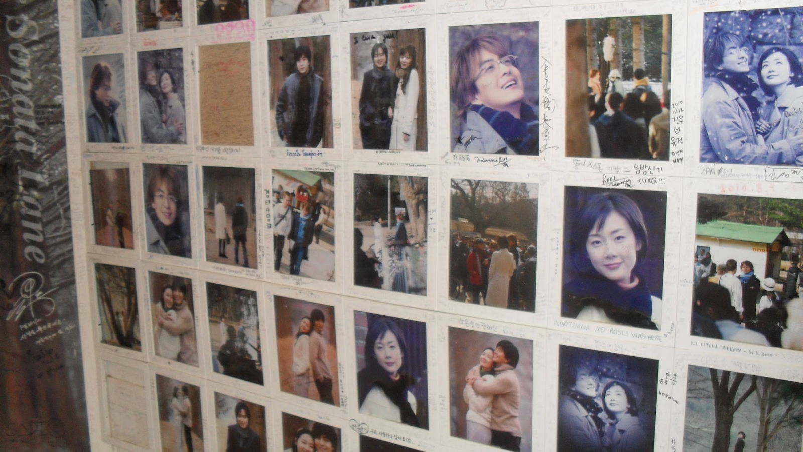 Behind-the-scenes photos of Winter Sonata at an exhibition on Nami Island