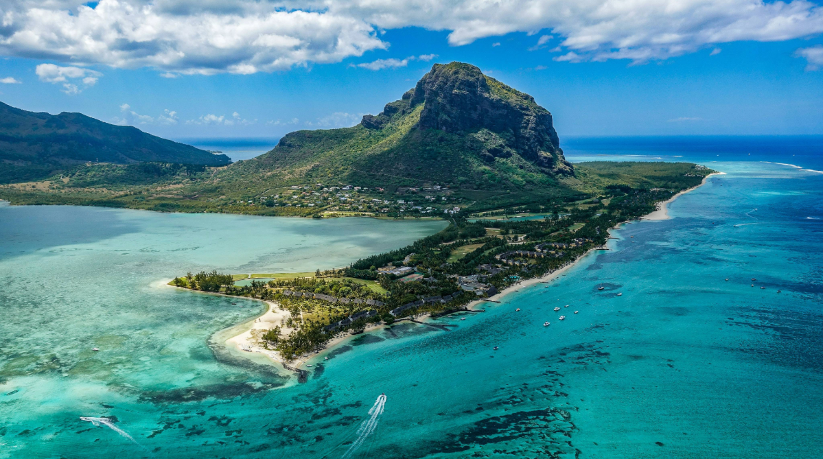 Aerial view of Mauritius