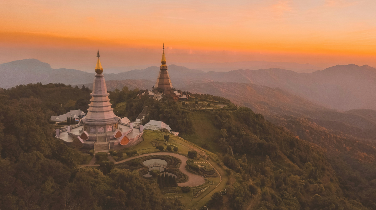Doi Inthanon, Ban Luang, Thailand at sunset