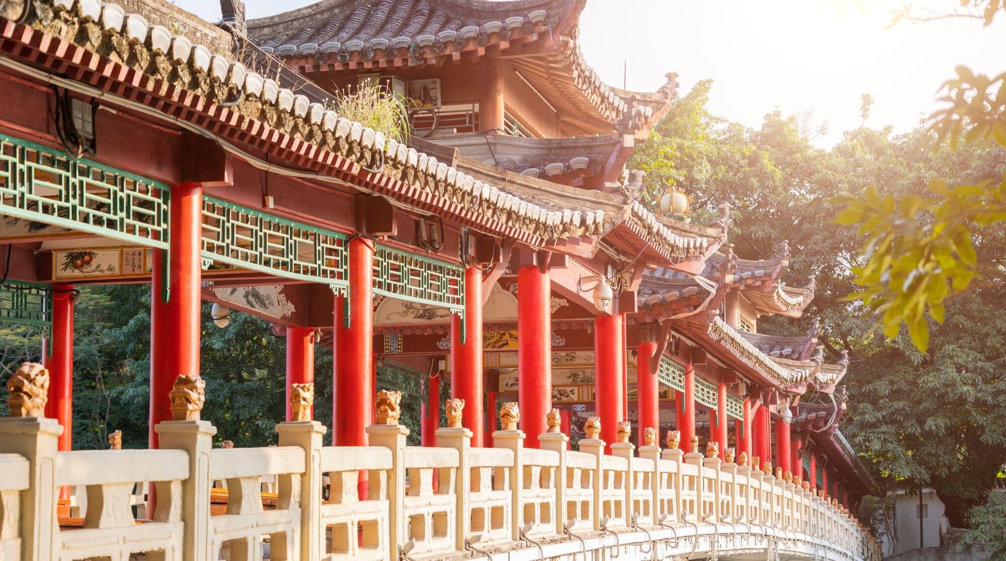 paysage en visite de temple en chine