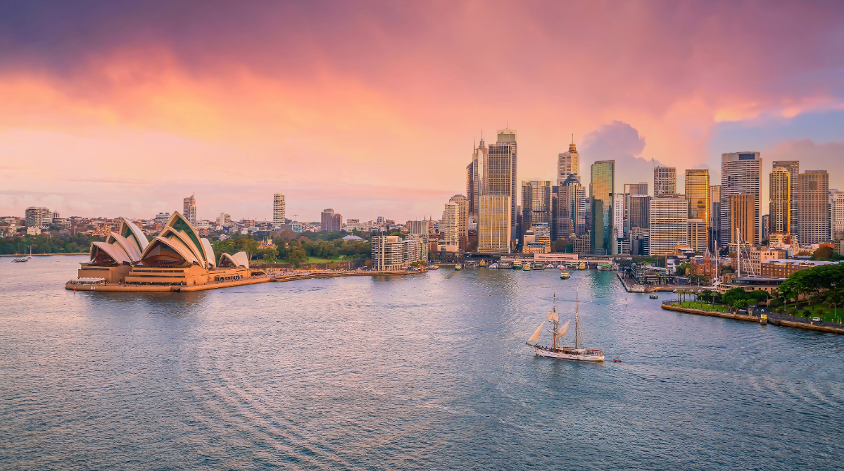 Sydney skyline at sunset