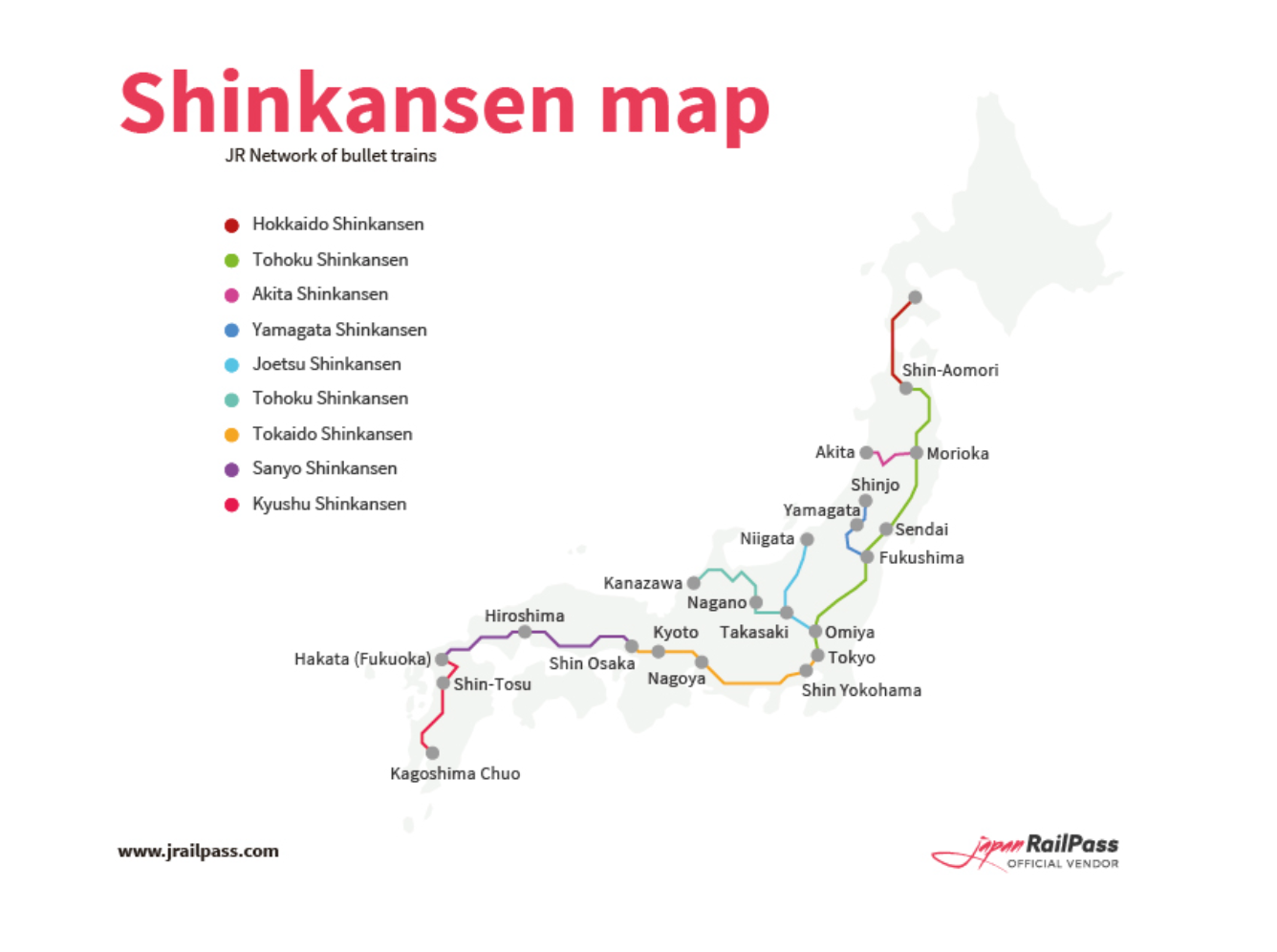 Japan Rail Pass Map