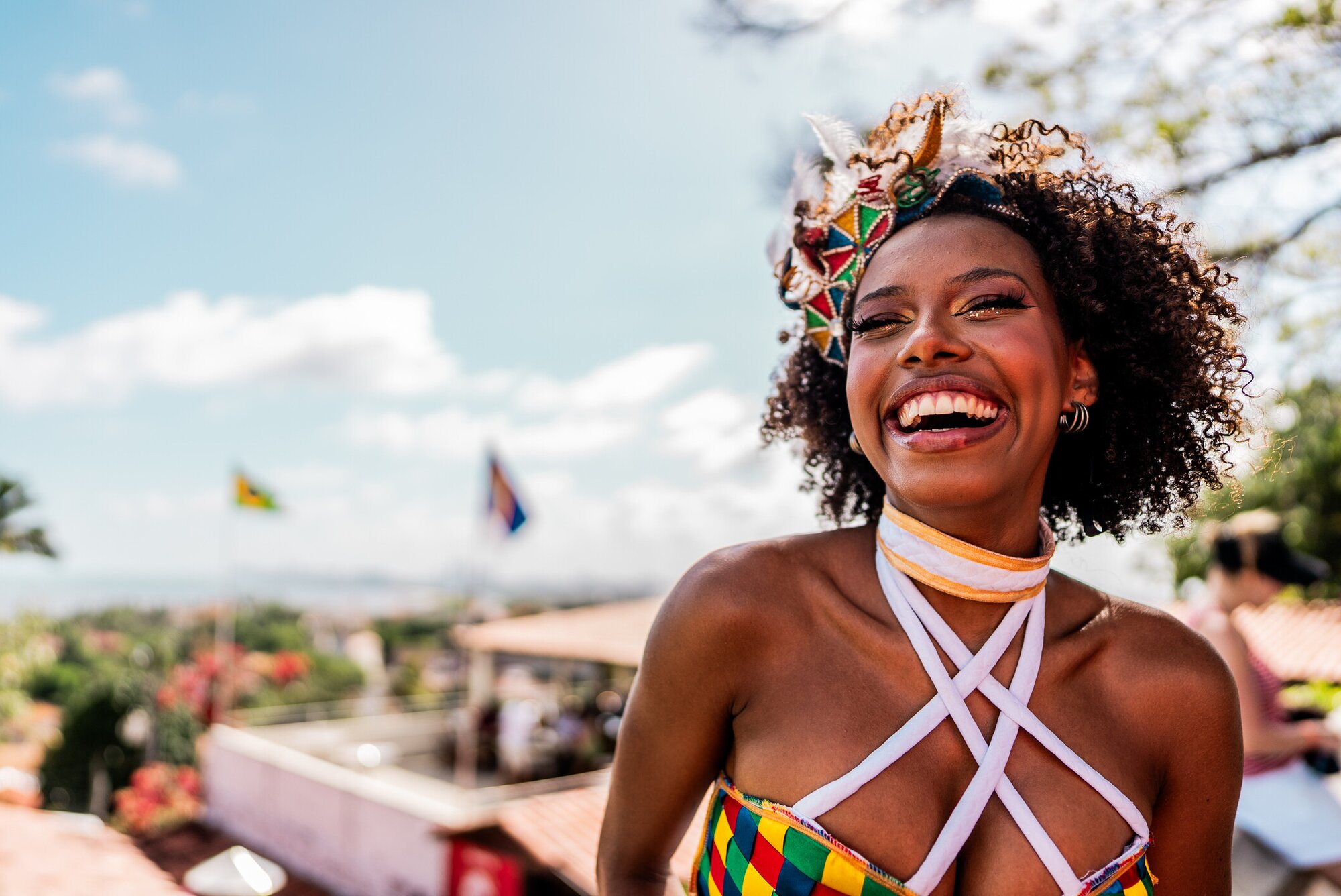 Frau bei Karneval in Brasilien