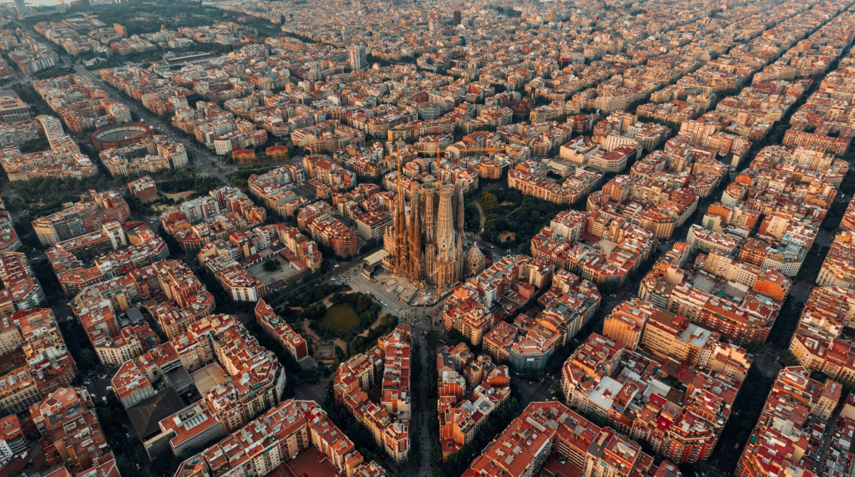 Aerial view of Barcelona