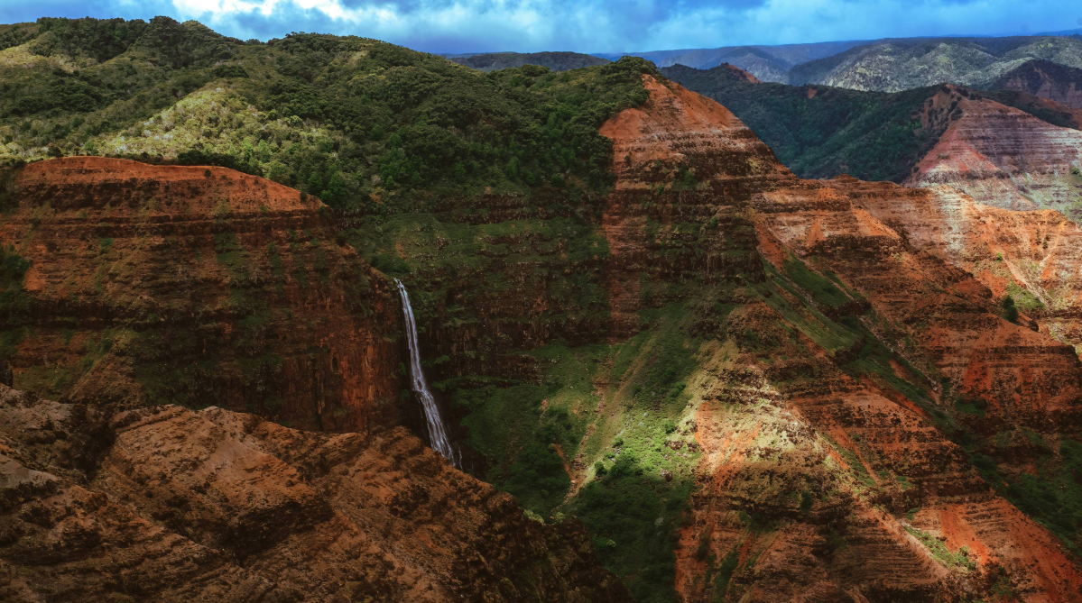 Aerial view of Waimea Canyon, Kauai