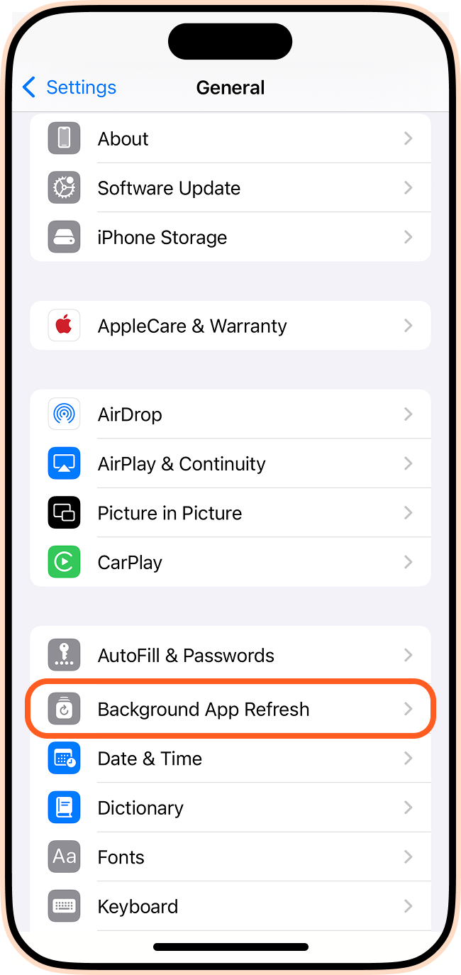 Background App Refresh iPhone