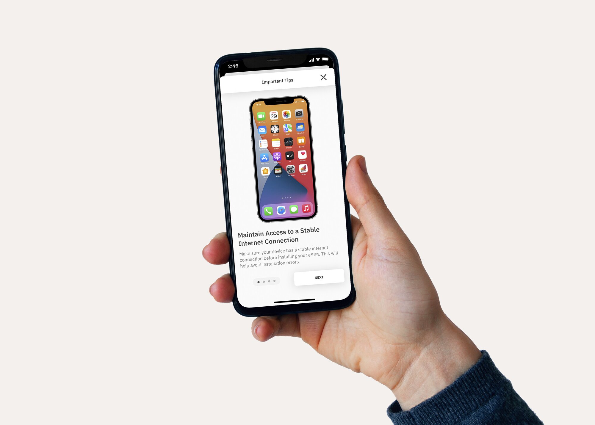 eSIM installation tip