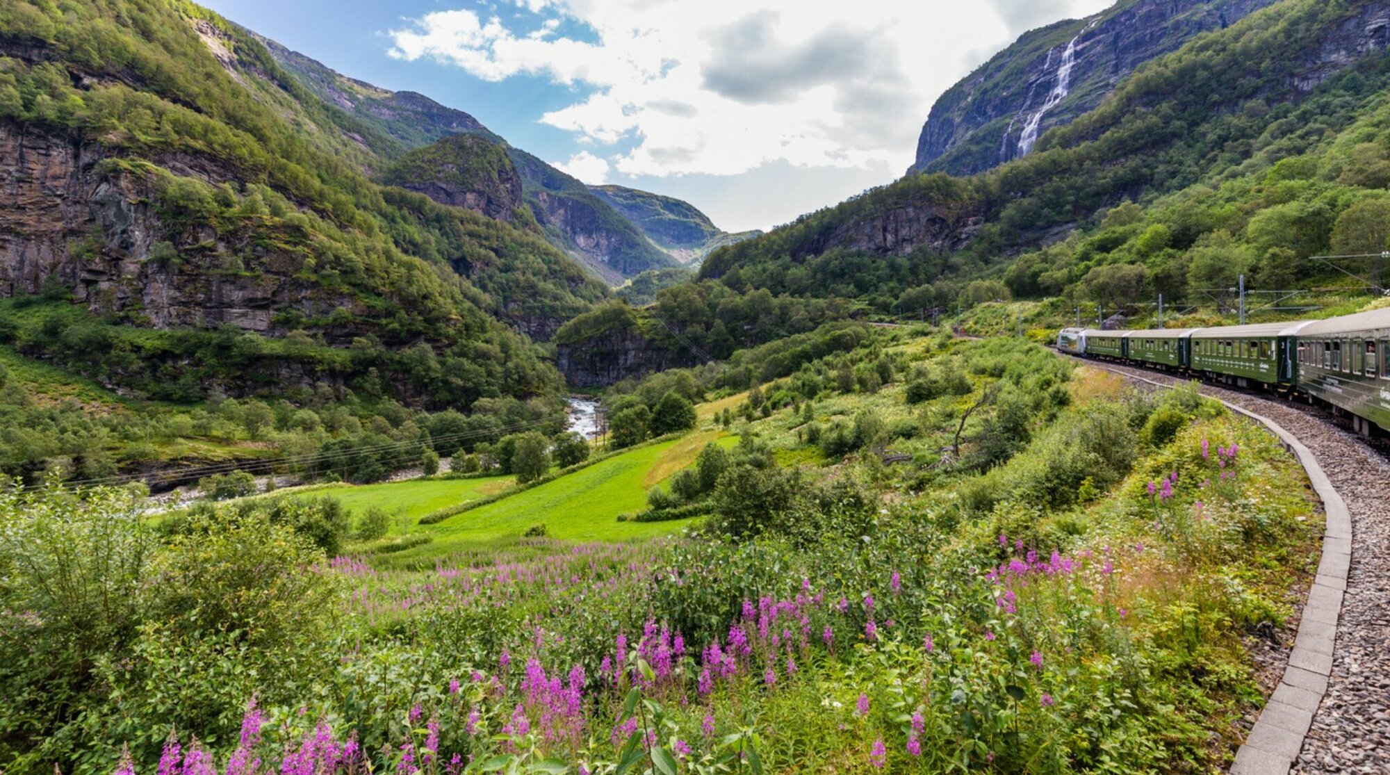 vue depuis le train de flam en norvege