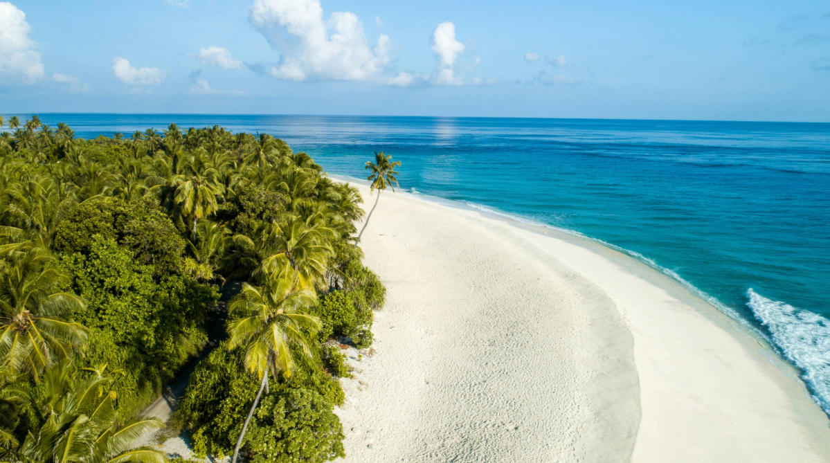 Secluded beach in the Maldives