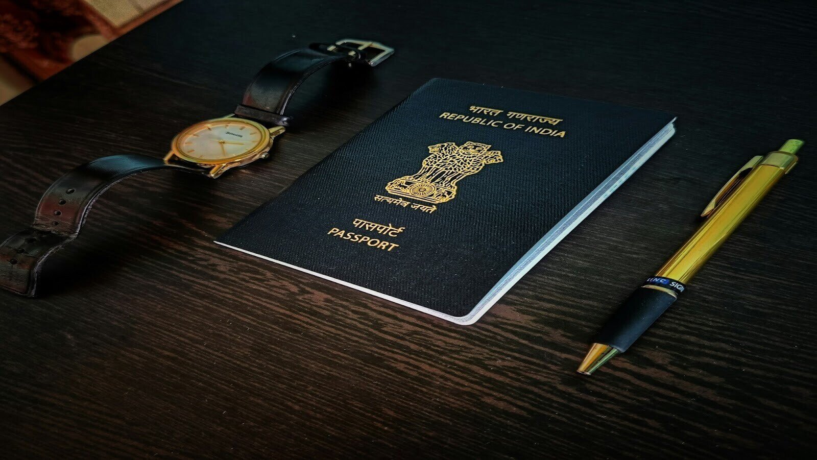 Indian passport with black cover